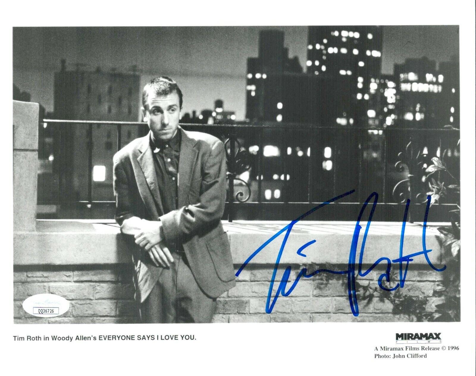 TIM ROTH Signed EVERYONE SAYS I LOVE YOU 8x10 Photo Poster painting with JSA COA