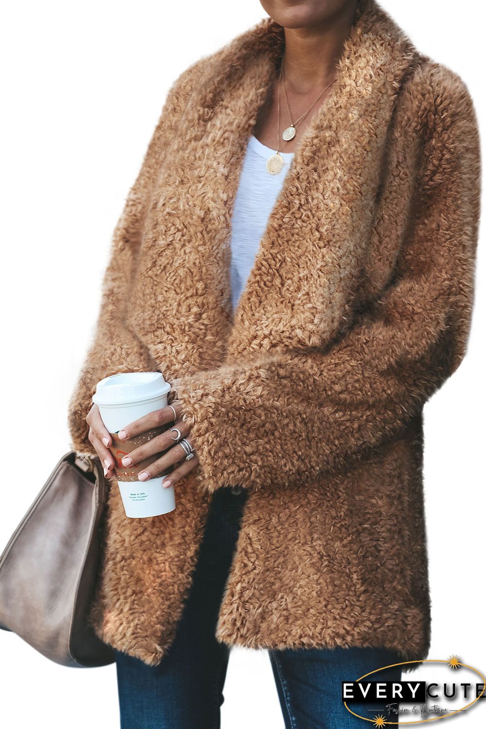 Yellow Pocketed Sherpa Jacket