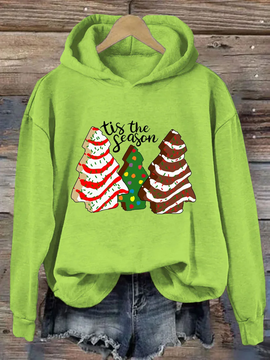 Tis The Season Christmas Cake Tree Hoodie