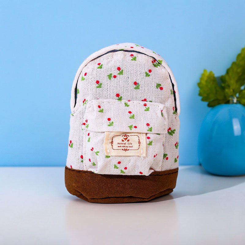Women Girl Floral Canvas Coin Purse Change Pouch Clutch Bags Wallet Multicolor Mini Backpack Style Coin Bag Purses Kids Gifts