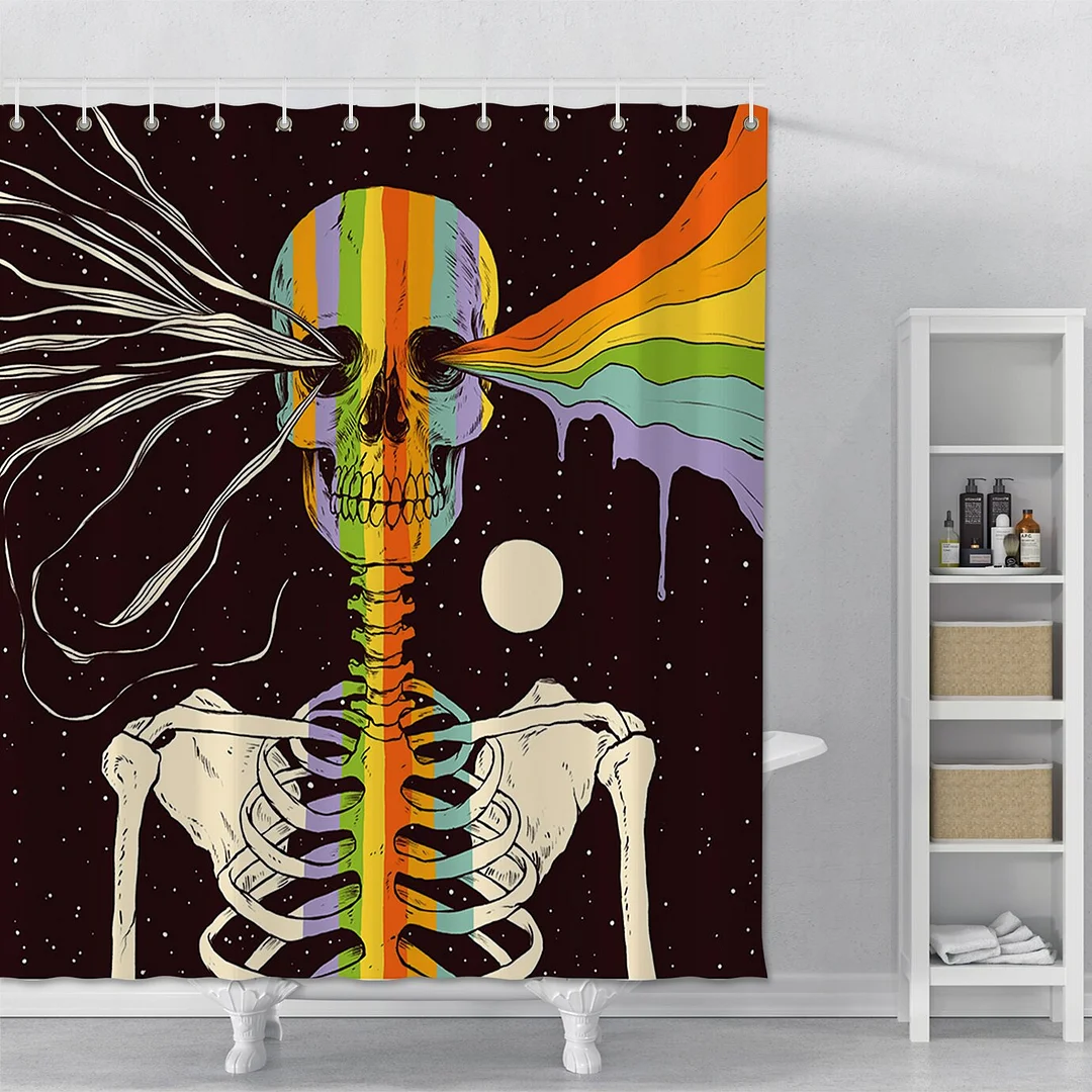 Astronaut Moon Printed Shower Curtain Set Waterproof Bathroom Shower Curtain Set Astronaut Modern Bath Shower Curtain With Hooks