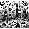 Halloween House-11CT Stamped Cross Stitch 50*50cm/19.69*19.69in