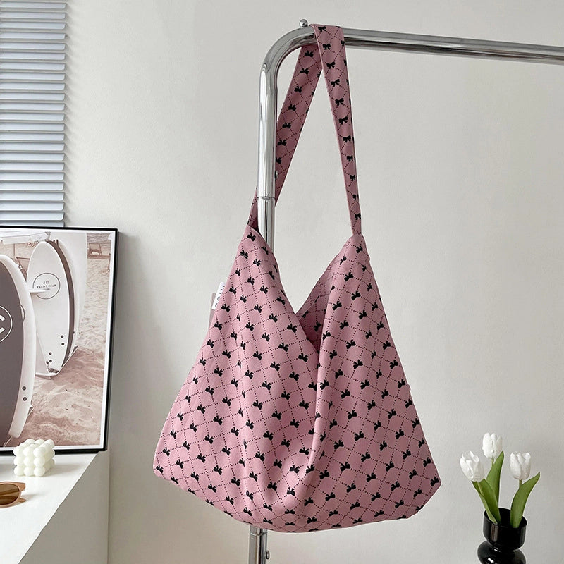 Niche Canvas Bag For Women 2024 New Summer Korean Style Design Sense High Quality Artistic Floral Canvas Bag