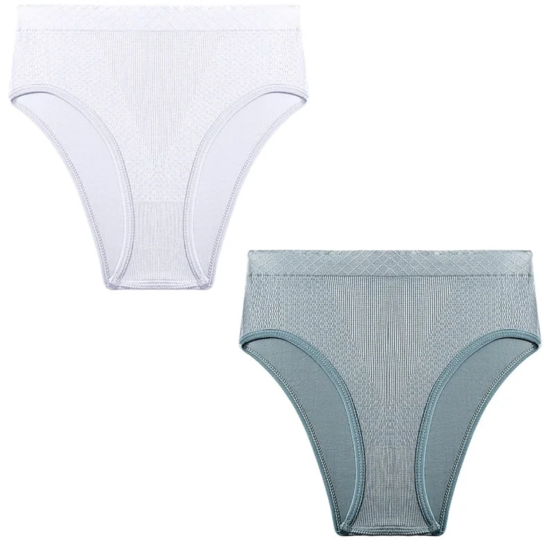 2PCS/Set Seamless Women's Panties Plus Size Underwear Women Briefs Lingeries Cotton Mid-Rise Underpants Panty Intimates