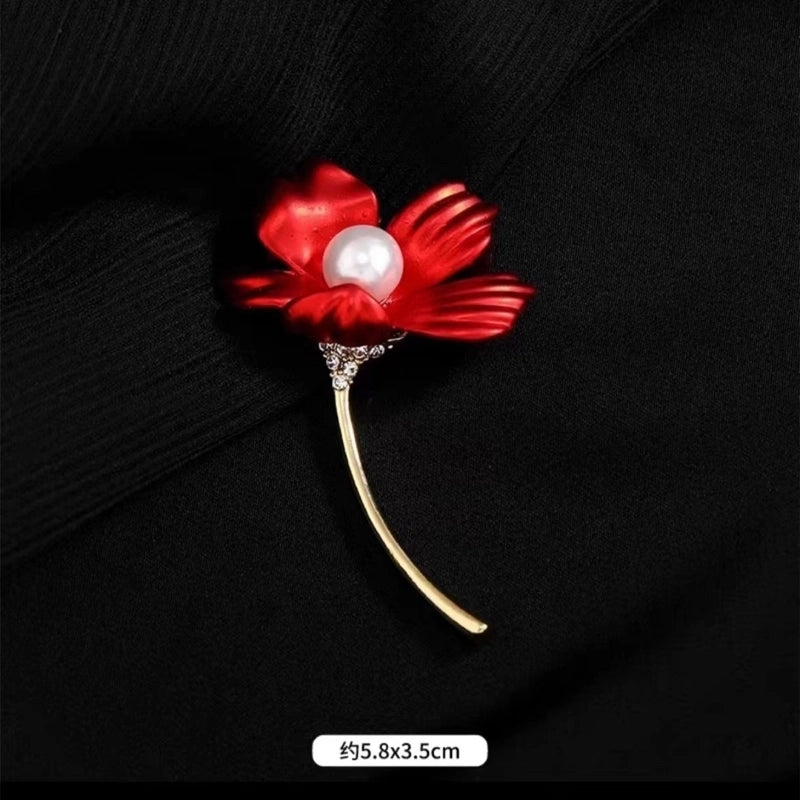 Elegant Minimalist Pin Rose Flower Alloy Plating Women’s Brooches