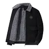 Men's Corduroy Fleece Lined Trucker Jacket Warm Sherpa Lapel Collar Full-Zip Cargo Outerwear Coat by Inlyline