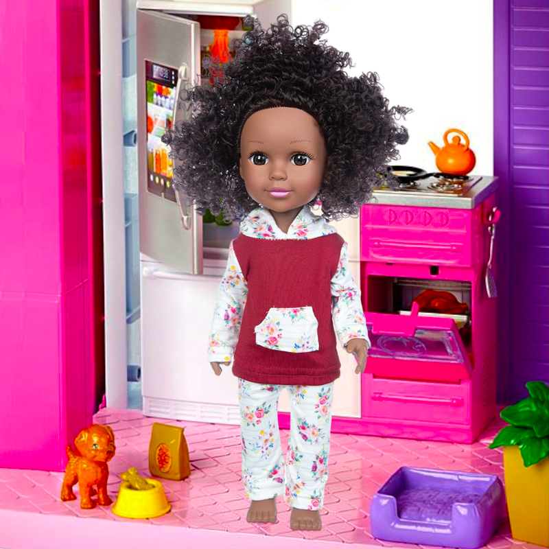 Blackbabydolls 14 inch Cute Black Real Looking Baby Dolls for 3 Year