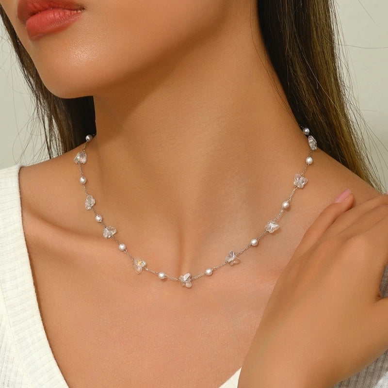 Elegant Butterfly 304 Stainless Steel Necklace Cable Chain