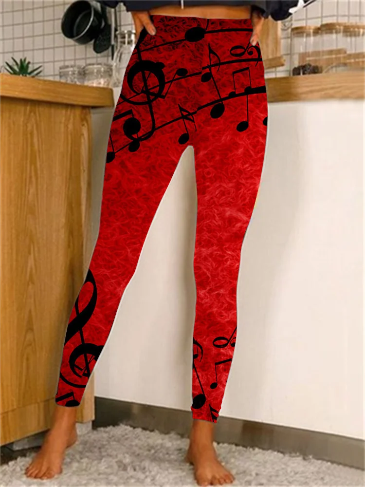 Musical Notes Inspired Casual Leggings