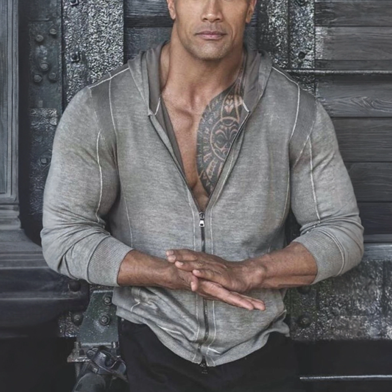 Men's Vintage Gray Zip-Up Hoodie-inspireuse