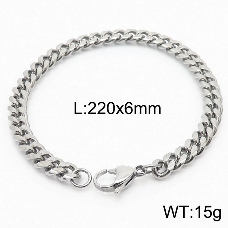 Minimalist Solid Color Titanium Steel Chain Unisex Bracelets