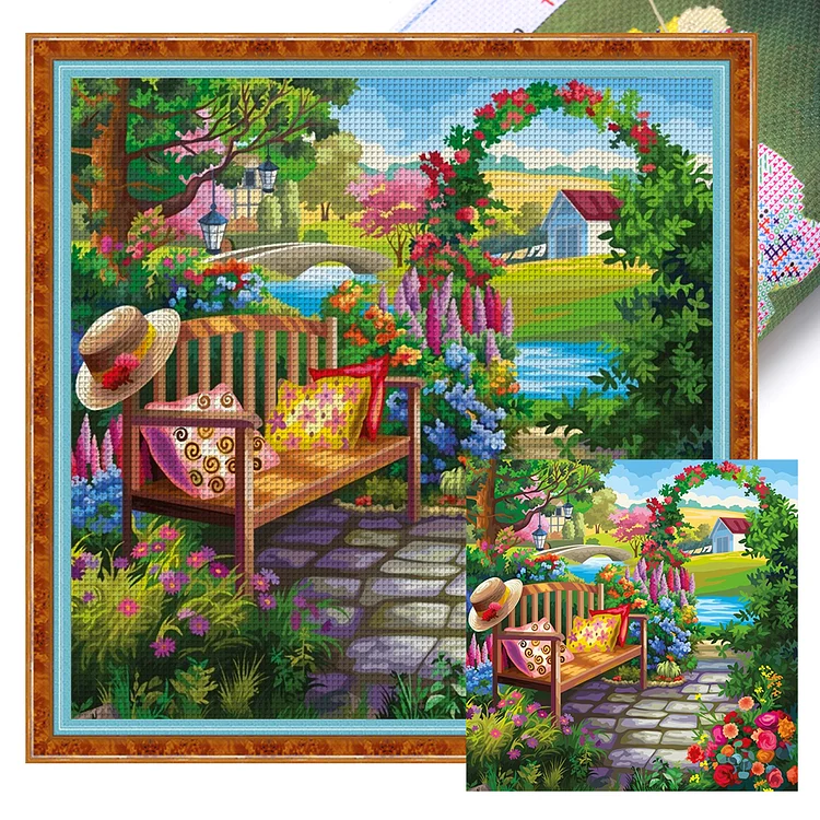 【Huacan Brand】Leisure And Vacation Life 14CT Stamped Cross Stitch 40*40CM