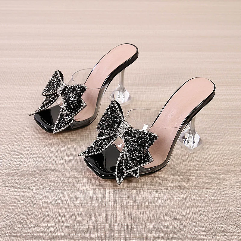 Wongn Wongn Wine Glass With Glass Glue High With Slippers Female Feel Water Diamond Bow Flowers