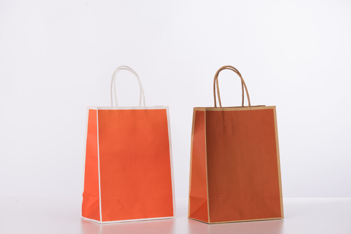 10 x 5 x 12H“ ORANGE Colored Paper Bag with Twisted Handles