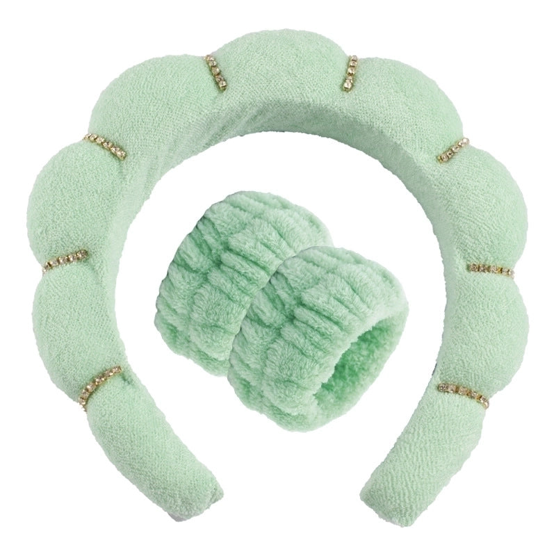 Minimalist Women’s Color Block Towel Velvet Spa Headband