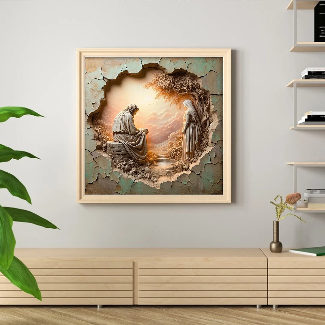 Priest B Full 14CT DIY Counted Cross Stitch Kits 40x40cm for Adults Home Decor