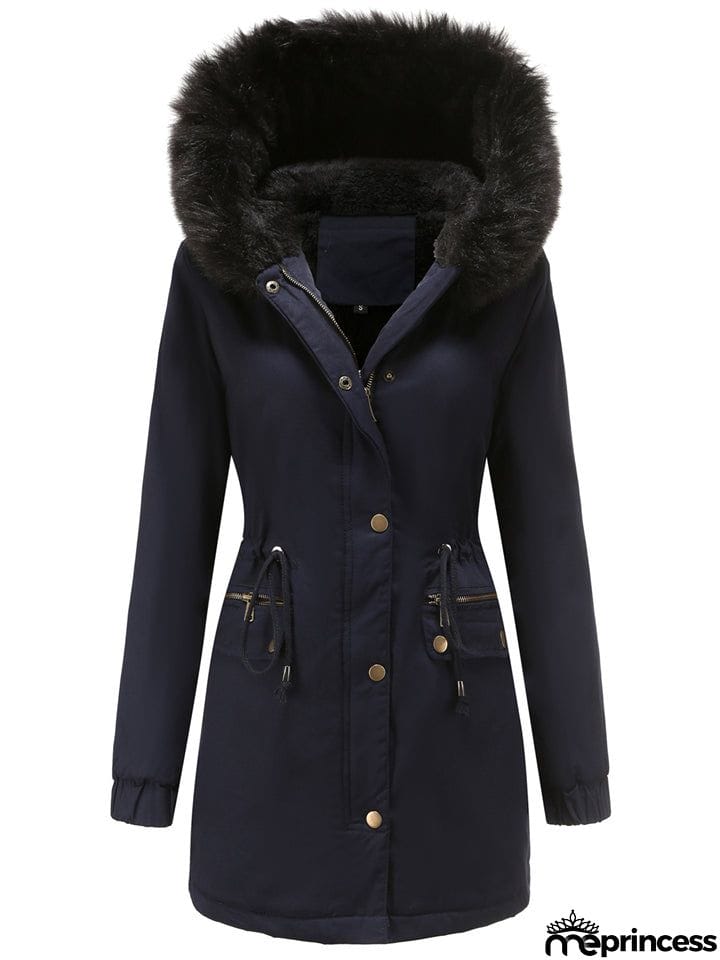 Women's Fleece Hooded Extra Warm Thicken Parka Coats