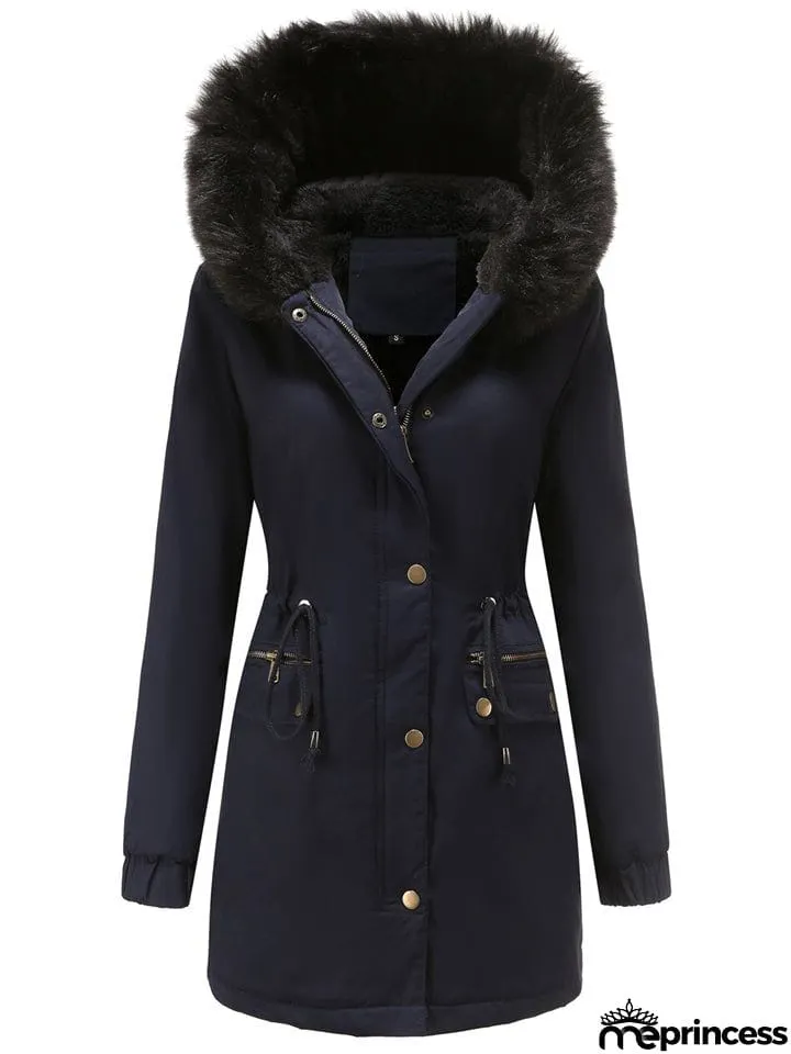 Women's Fleece Hooded Extra Warm Thicken Parka Coats