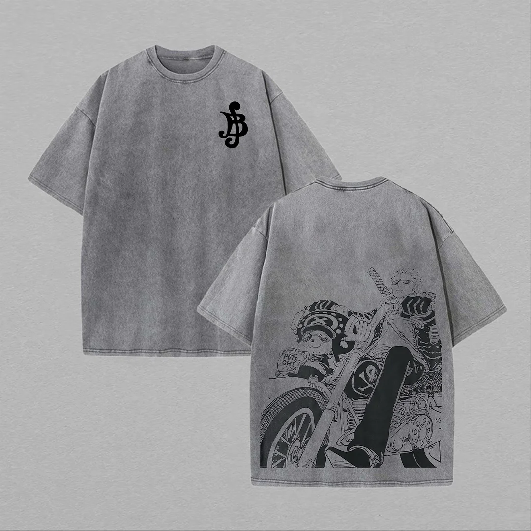 One Piece Printed Unisex Washed T-Shirt
