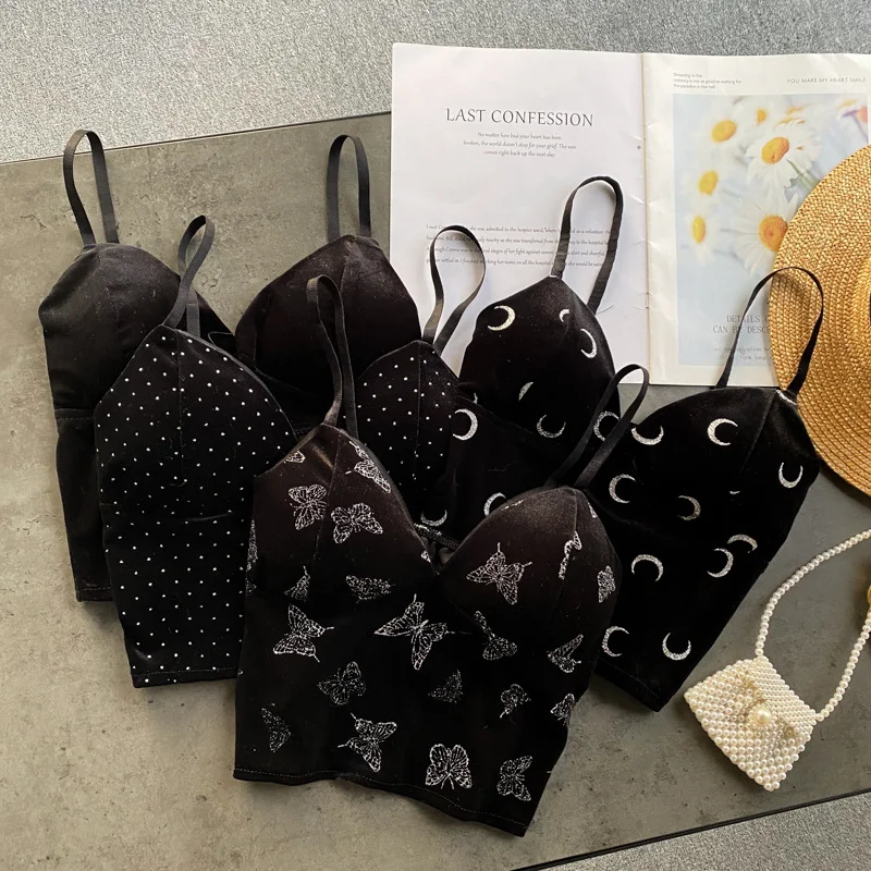 Churchf Churchf Celebrity Heart Small Condole Belt Vest Female Fashionable Inside Take Outside Wear Versatile V Collar Slim Short Retro Velvet Jacket