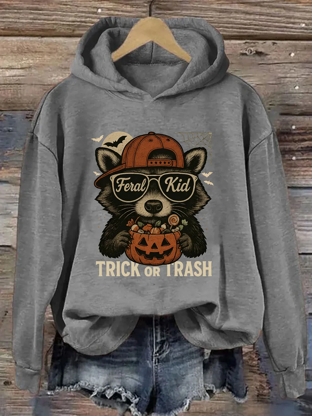 Feral Raccoon Kid Halloween Hoodie