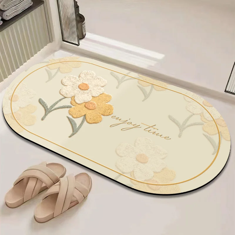 Athvotar Pure And Fresh Household Toilet Door Carpet Toilet Water Suction Fast Dry Anti-Slip Foot Mat Bathroom Soft Diatom Mud Floor Mat
