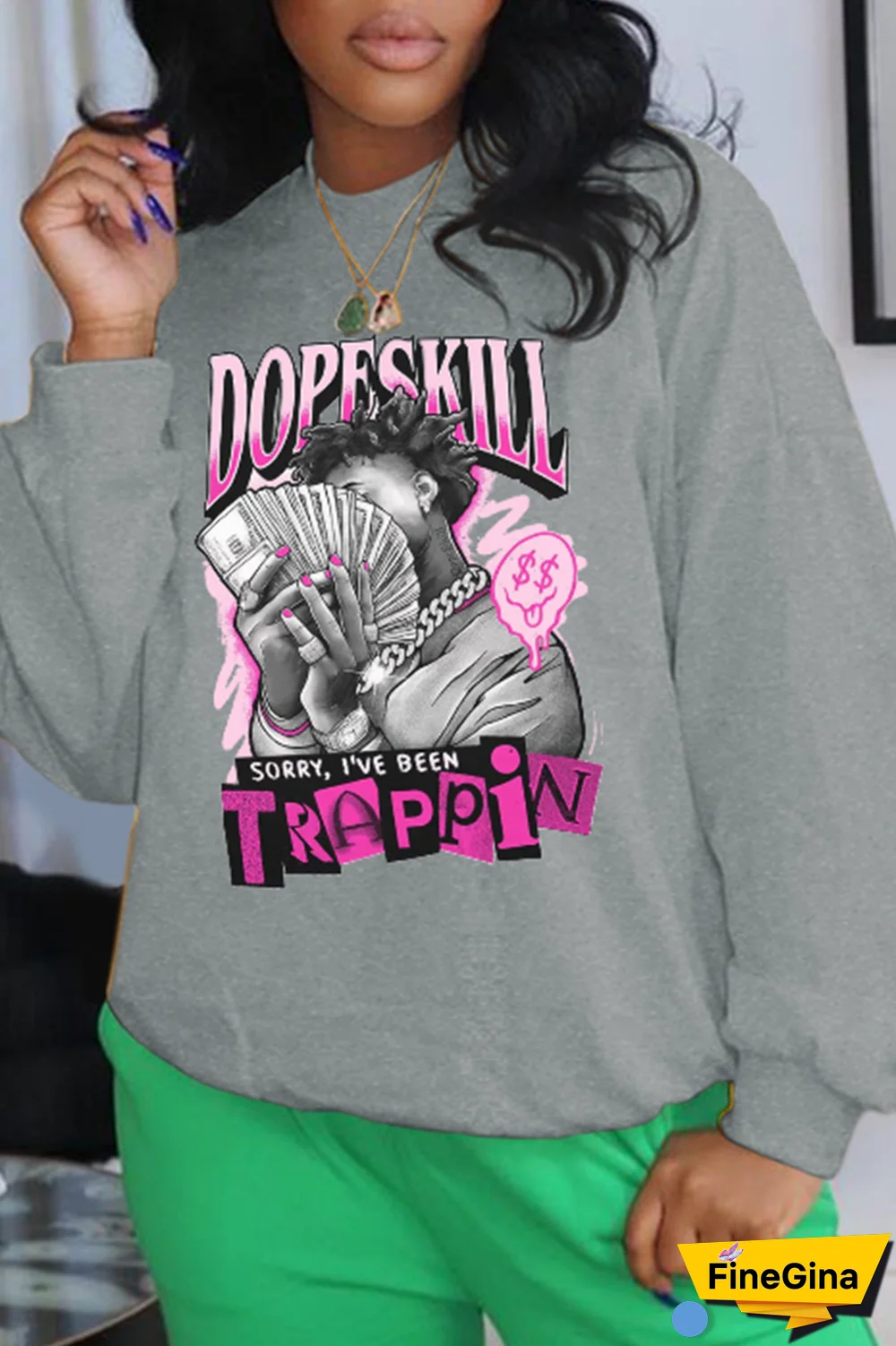 Blue Casual Daily Print Patchwork O Neck Tops