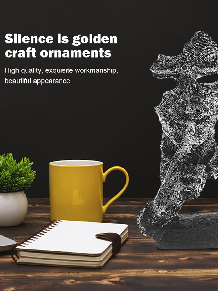 

Abstract Silent Thinker Sculpture Meditation Resin Statue Home Office Decor, 501 Original
