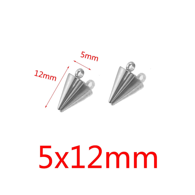 10 PCS/Package 5*12mm 5*17mm 304 Stainless Steel Geometric Solid Color Jewelry Accessories Pendant