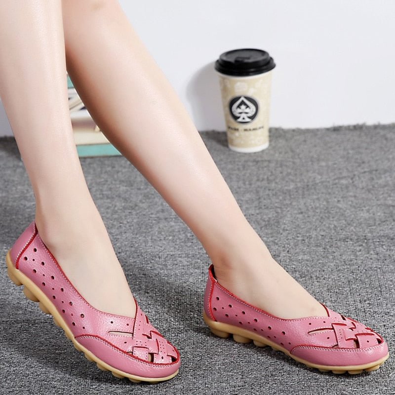 Women Flats Soft Genuine Leather Flat Shoes Woman Loafers Oxford Shoes For Women White Shoes Moccasins Slipony Plus Size 35-44