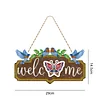 DiY diamond painting hanging ribbon magnet sticker-welcome