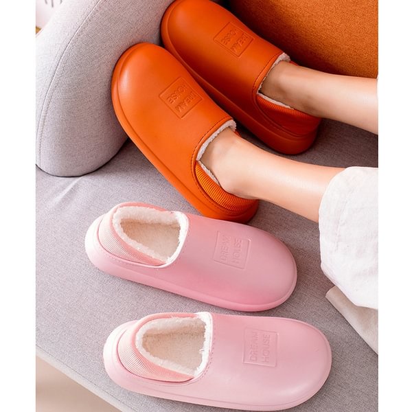 Plush Warm Home Flat Slippers Lightweight Soft Comfortable Winter Slippers Women's Cotton Shoes Indoor Plush Slippers - Shop Trendy Women's Fashion | TeeYours