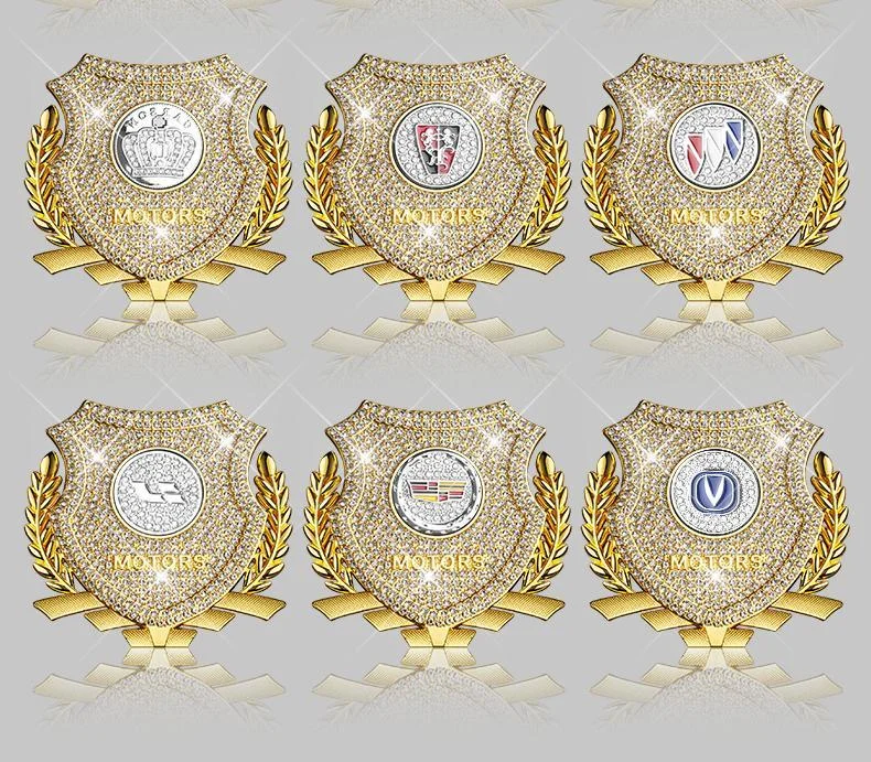 Car exterior modification rhinestone metal car emblem stickers