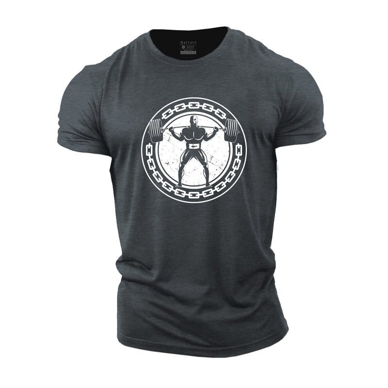 Cotton Men Weightlifting Graphic T-shirts tacday
