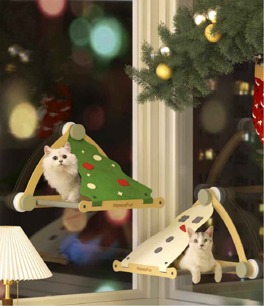 Christmas Cat Window Perch