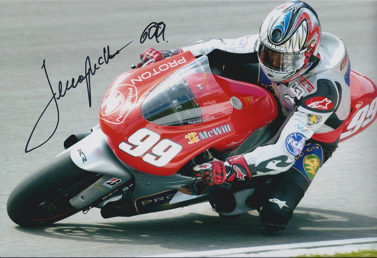 Jeremy McWILLIAMS SIGNED Isle Of Man TT PROTON 12x8 Photo Poster painting AFTAL COA Autograph