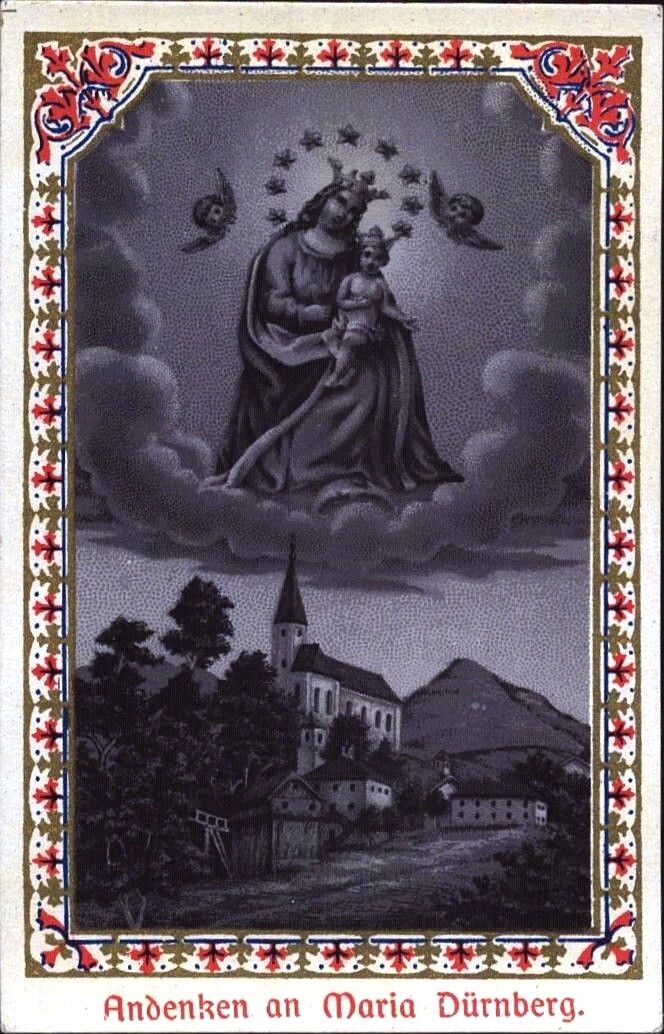 Holy Mary Dürrnberg Devotional Picture Holy Icon Austria Coloured (O-6788