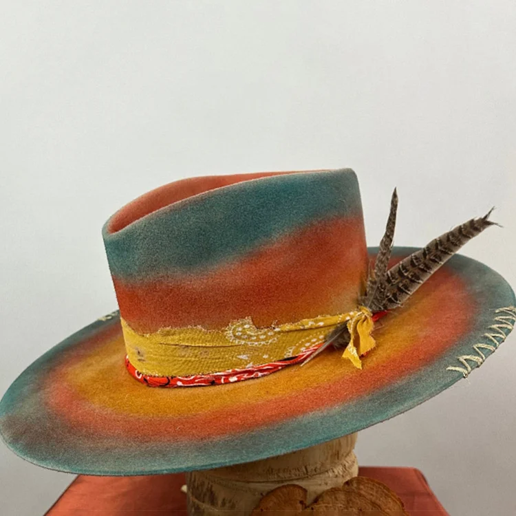 Retro Ribbon Feather Decor Wool Fedora Hat