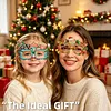 DIY Diamond Painting Christmas Glasses Frame No Lens 4pcs(Christmas happy)
