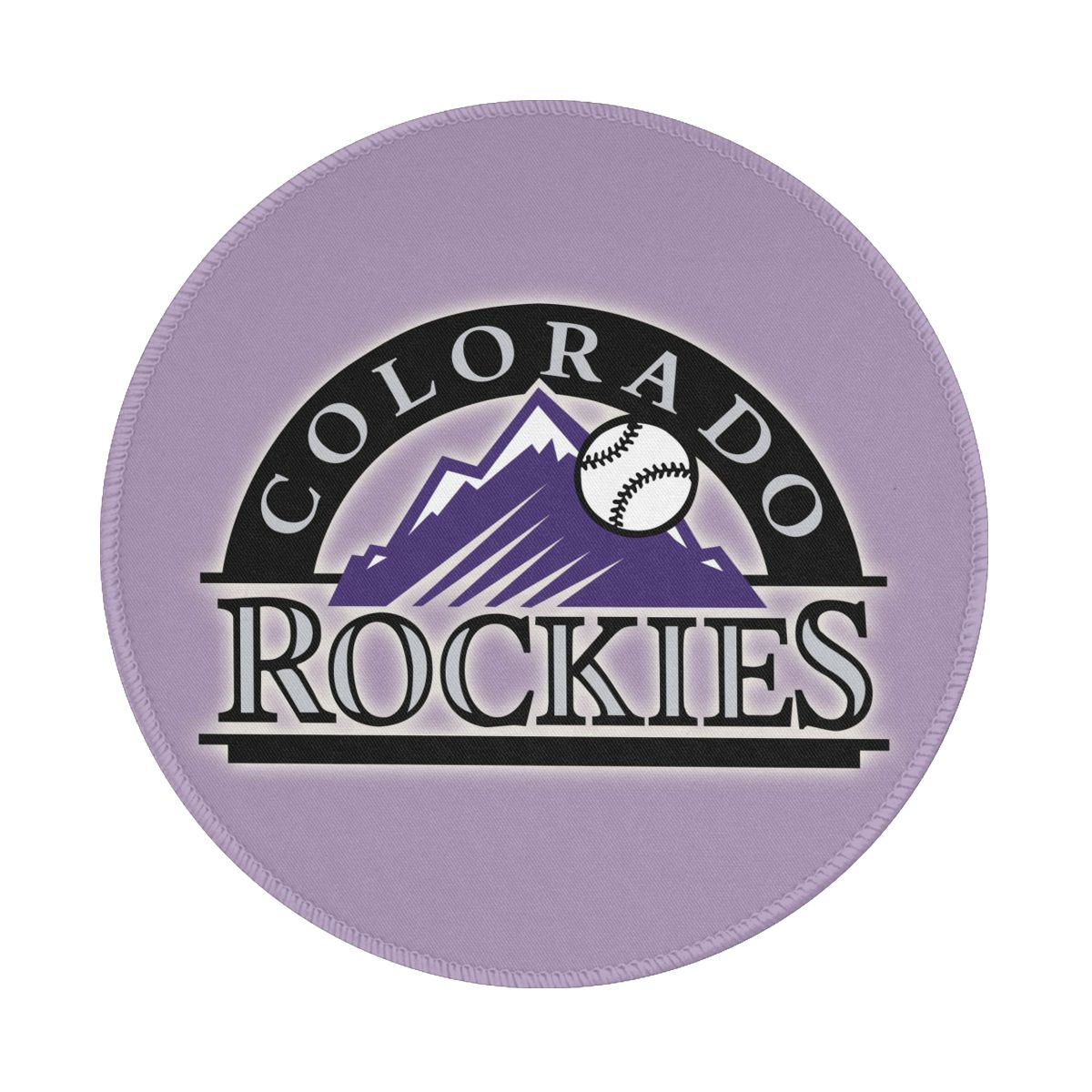 Colorado Rockies Purple Logo Non-Slip Rubber Round Mouse Pad