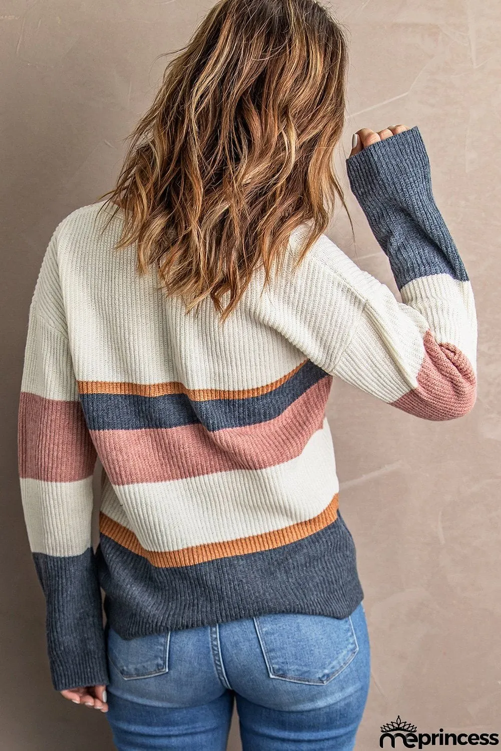 Colorblock Knit Cardigan