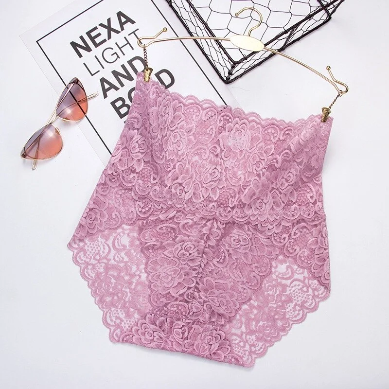 Billionm Women's Panties Sexy Lace Panties Lingerie High Waist Plus Size Transparent Underpants Butt Lifter Briefs Panty Underwear