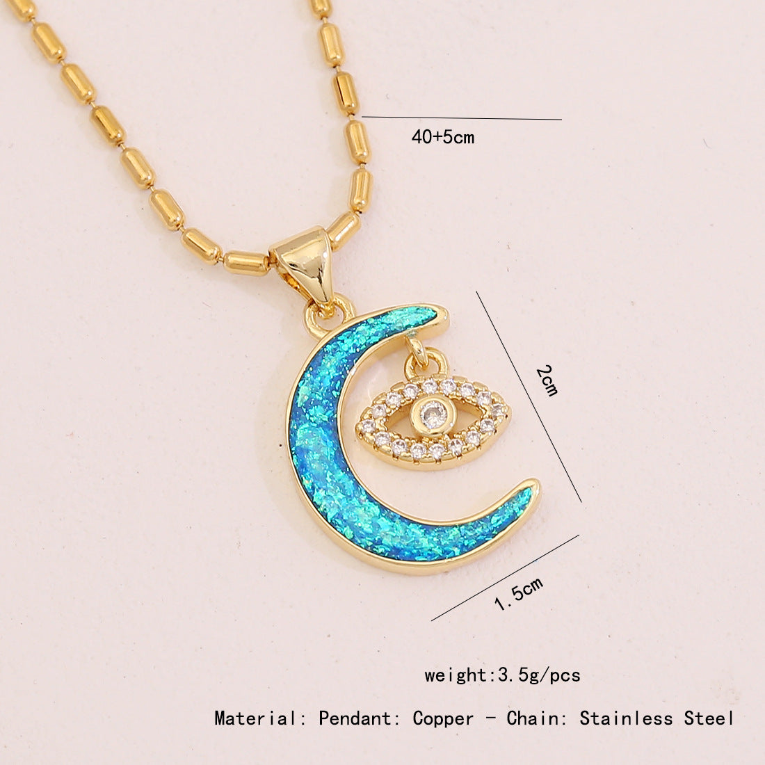 Opal Moon Star Pendant Rose Angel Eye Necklace Niche Necklace N1498