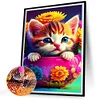 Cat  - round drill diamond painting - 30*40cm