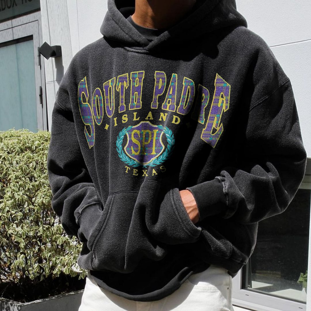 Retro South Padre Arch Print Hoodie