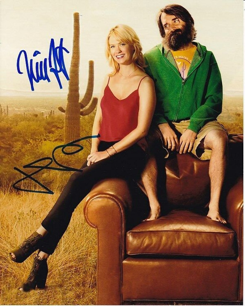 January jones & will forte signed autographed the last man on earth Photo Poster painting