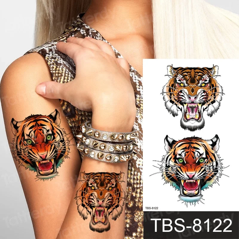 Fashion Colorful Tattoo Waterproof Stickers Beautiful Flowers Tattoo Women New Waterproof Temporary Black Tattoo Sticker Body