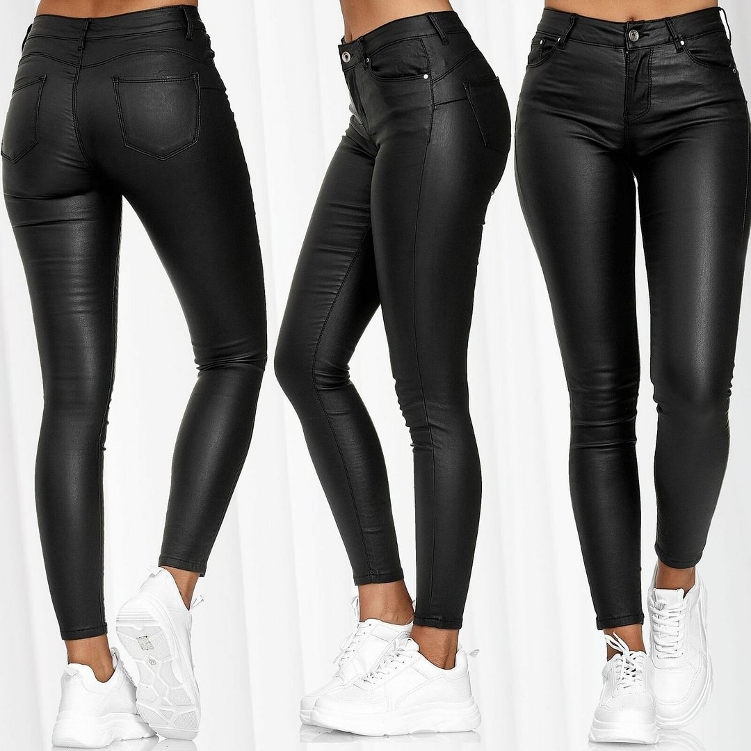 Women's Clothing Casual Pants Skinny Pu Leather Bottom