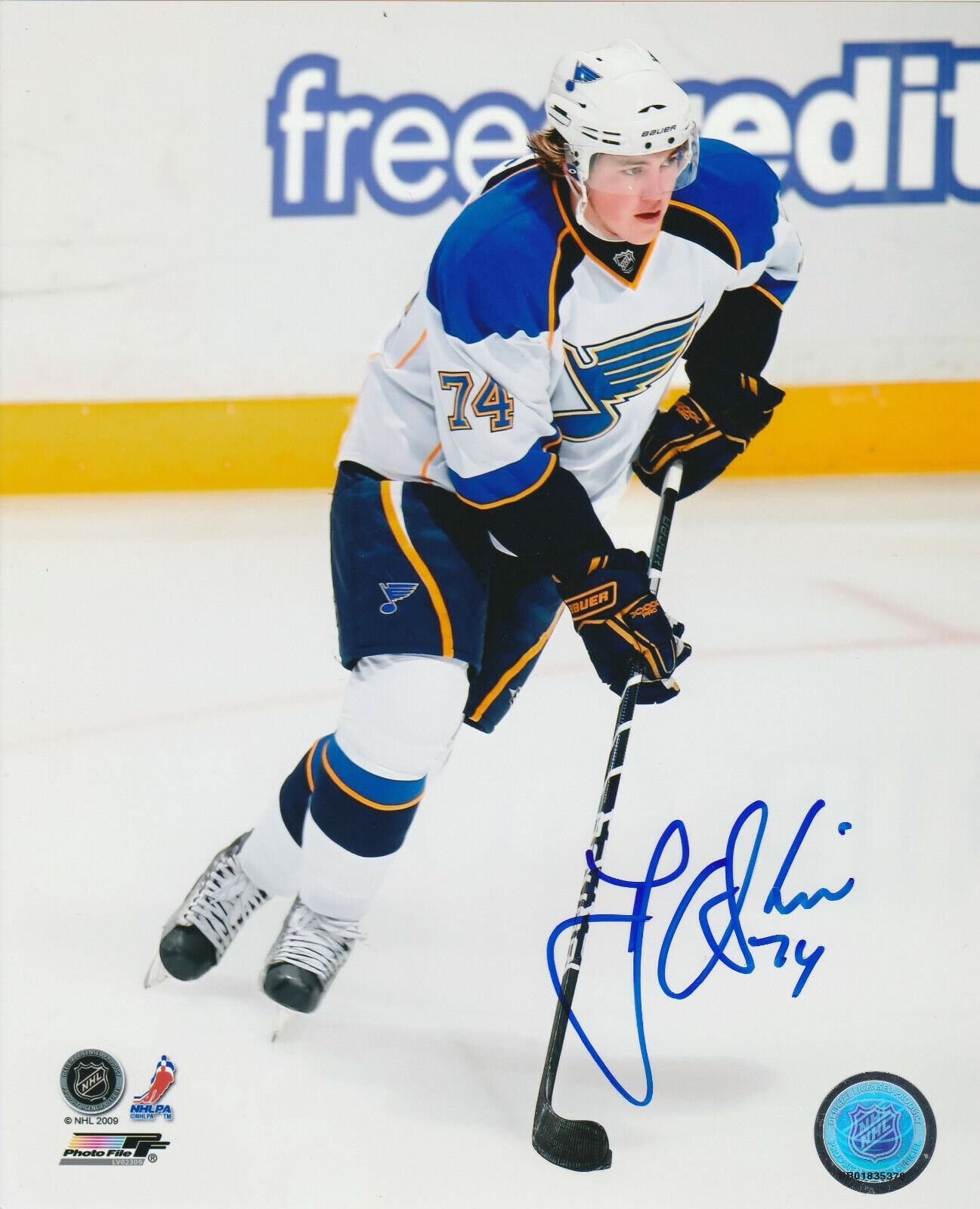 TJ OSHIE SIGNED ST.LOUIS BLUES 8x10 Photo Poster painting #1 Autograph