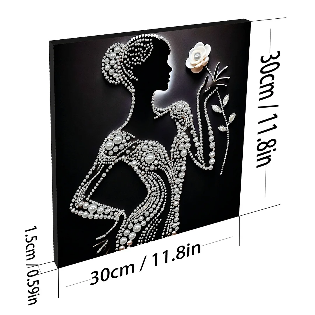 Pearl Silhouette Lady DIY Pearl Art Diamond Painting 30x30cm for Home Wall Decor